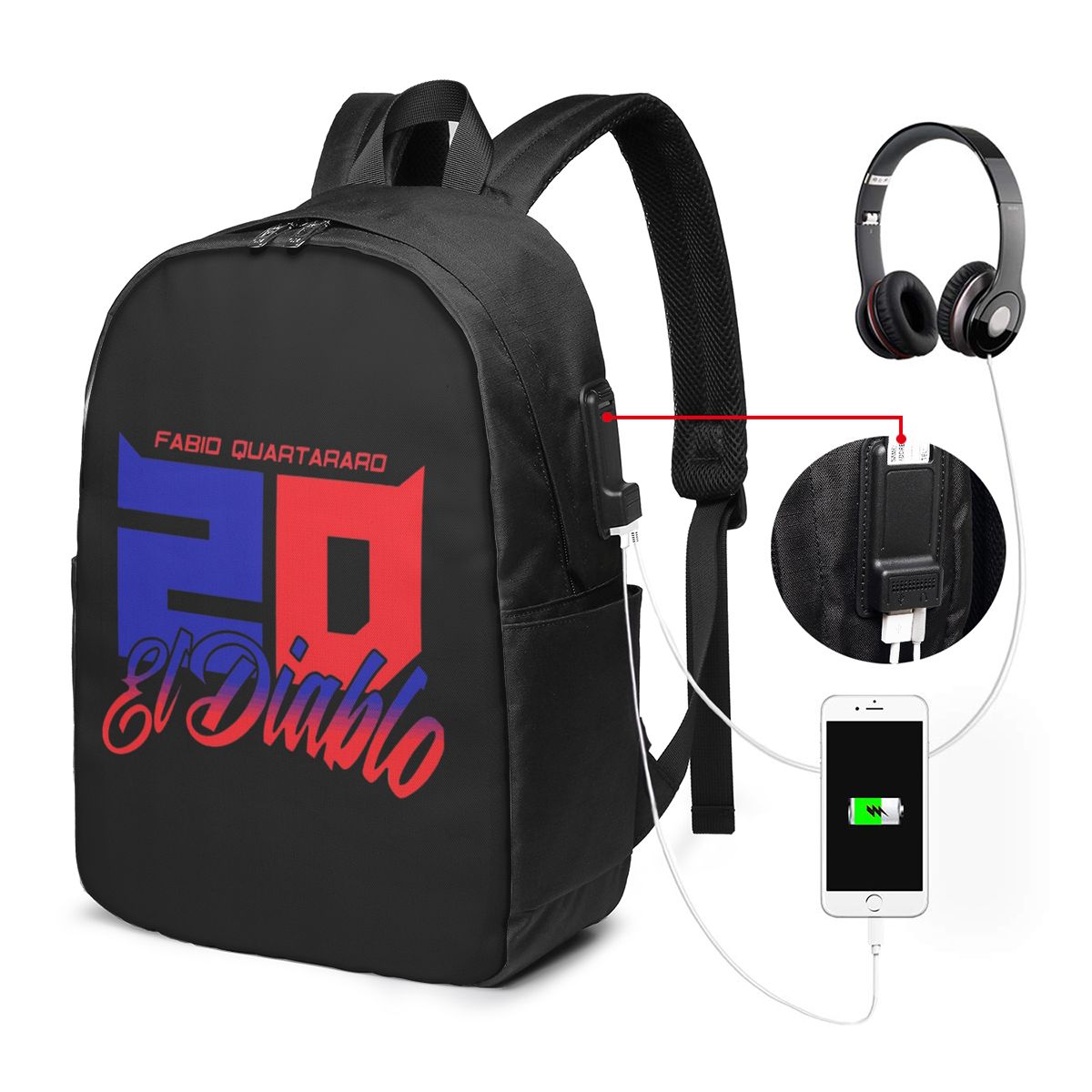 Fabio Quartararo El Diablo 번호  - Laptop Bag 리뷰 및 가격