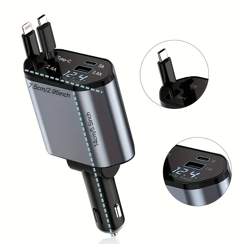 4 in 1 고속 차량용 휴대폰 충전기, 180 °   - Usb C Hub 리뷰 및 가격
