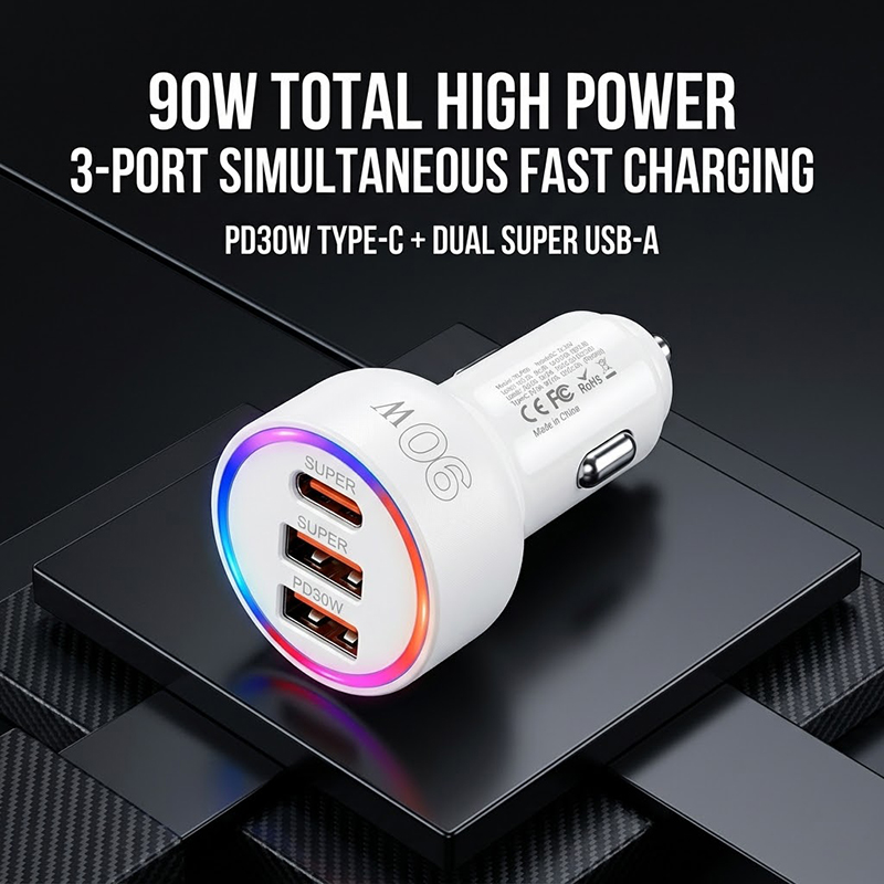 90W 차량용 충전기 어댑터, 멀티 컬러 LED 무드등 - Usb C Hub 리뷰 및 가격