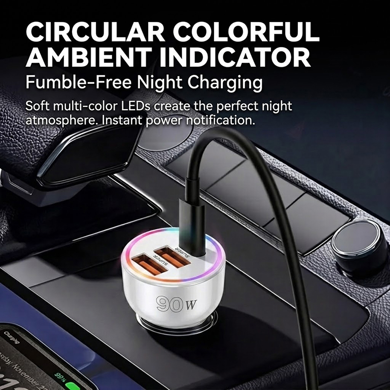 90W 차량용 충전기 어댑터, 멀티 컬러 LED 무드등 - Usb C Hub 리뷰 및 가격